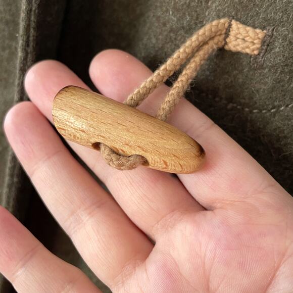 J Crew Wool Duffle Toggle Coat Parka S Shearling Fur Insulated Heritage Green - Picture 11 of 12